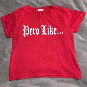 Cropped red “pero like” tshirt‼️